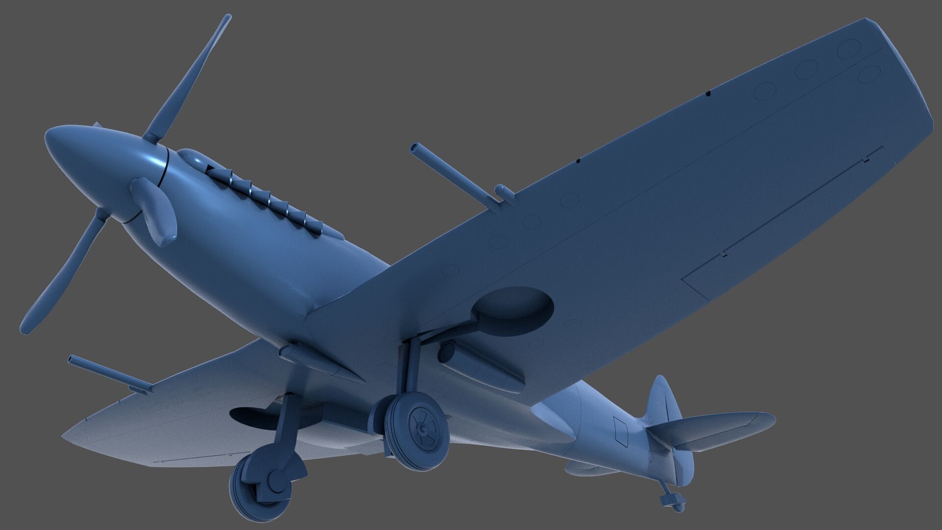 Spitfire MK XII - Commercial license - 1-48 and 1-24 scale 3D print model_4