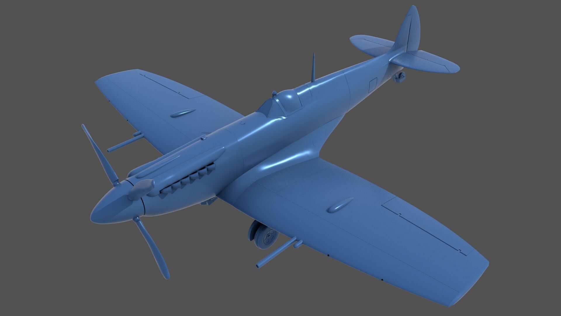 Spitfire MK XII - Commercial license - 1-48 and 1-24 scale 3D print model_3