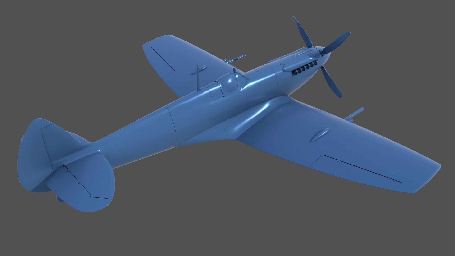 Spitfire MK XII - Commercial license - 1-48 and 1-24 scale 3D print model_1