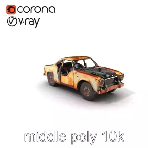 Rusted Vintage Car Body Damage Model Pack