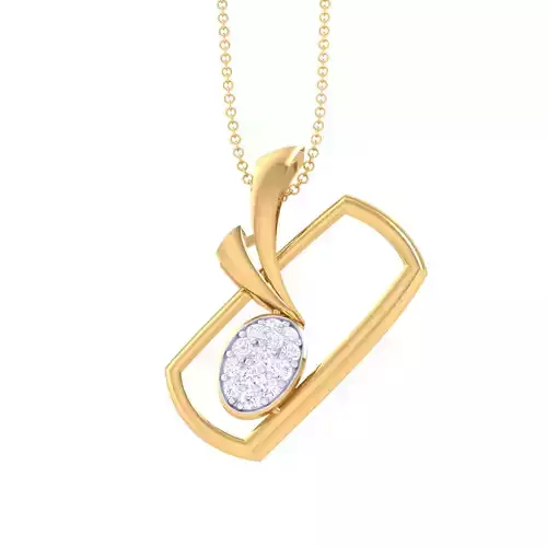 3D Printable Cad jewelry design of Lady diamond Pendant