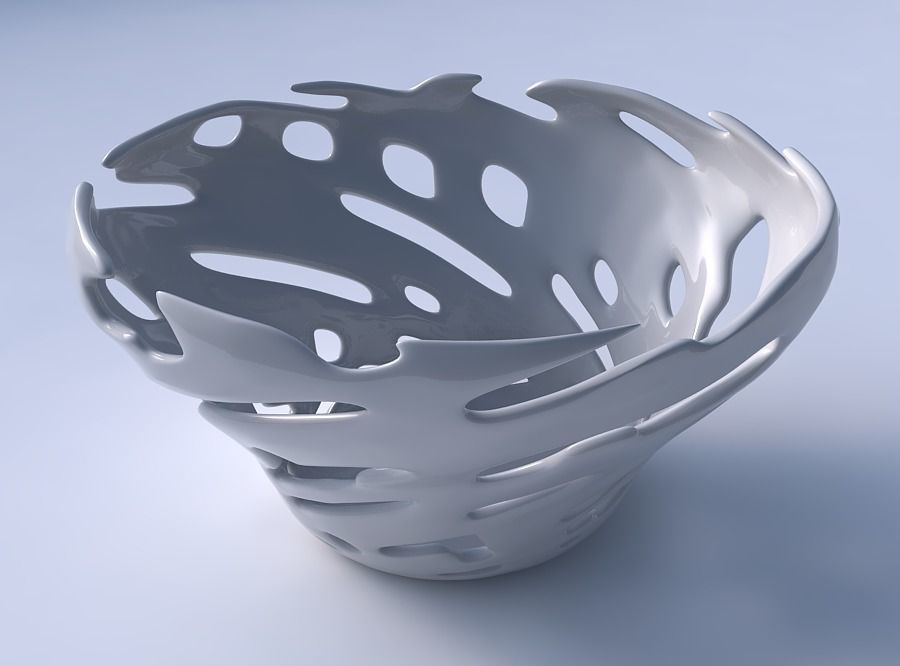 Bowl wide and twisted with smooth cuts 3D print model_3