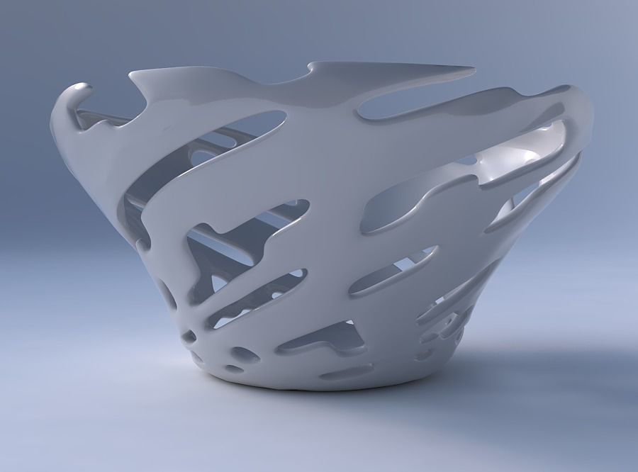 Bowl wide and twisted with smooth cuts 3D print model_4