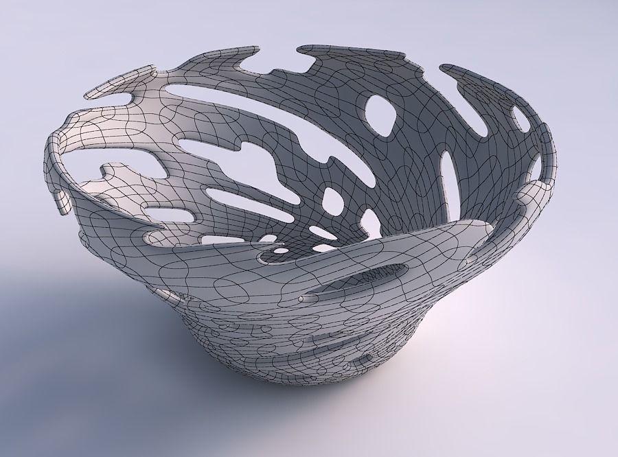 Bowl wide and twisted with smooth cuts 3D print model_5