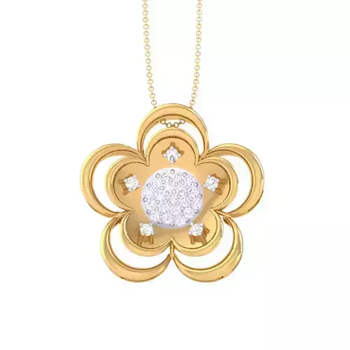 3D Printable Cad jewelry design of Lady diamond Pendant