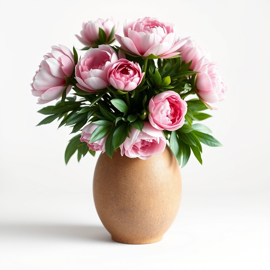 Pink Peonies in Rustic Vase model pack Low-poly 3D model_4