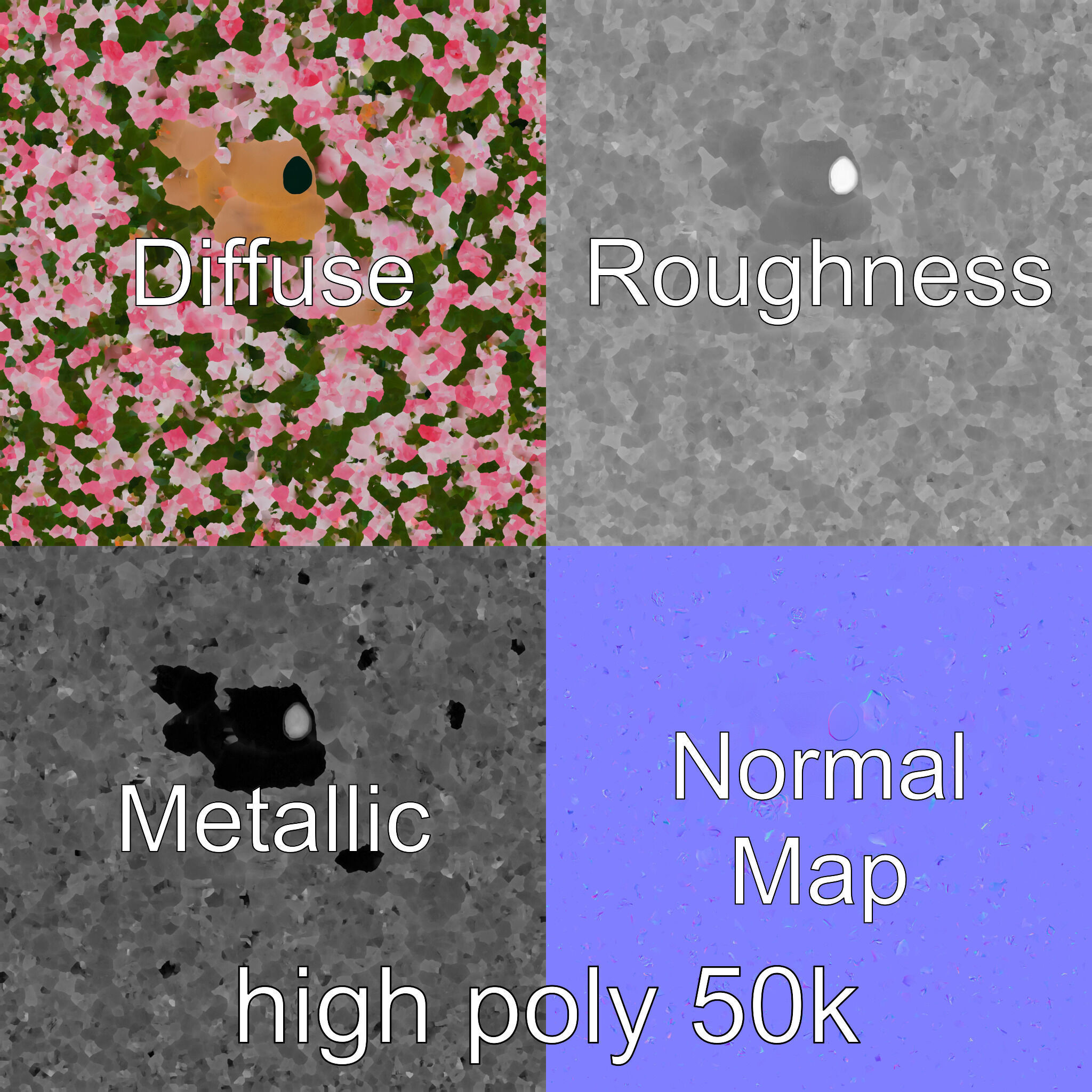 Pink Peonies in Rustic Vase model pack Low-poly 3D model_3