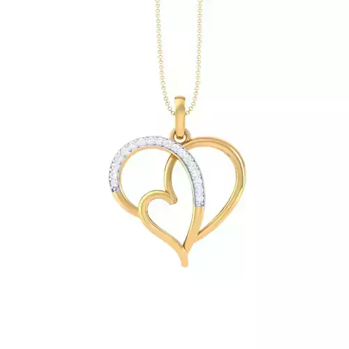 3D Printable Cad jewelry design of Lady diamond Pendant