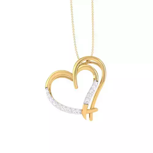 3D Printable Cad jewelry design of Lady diamond Pendant