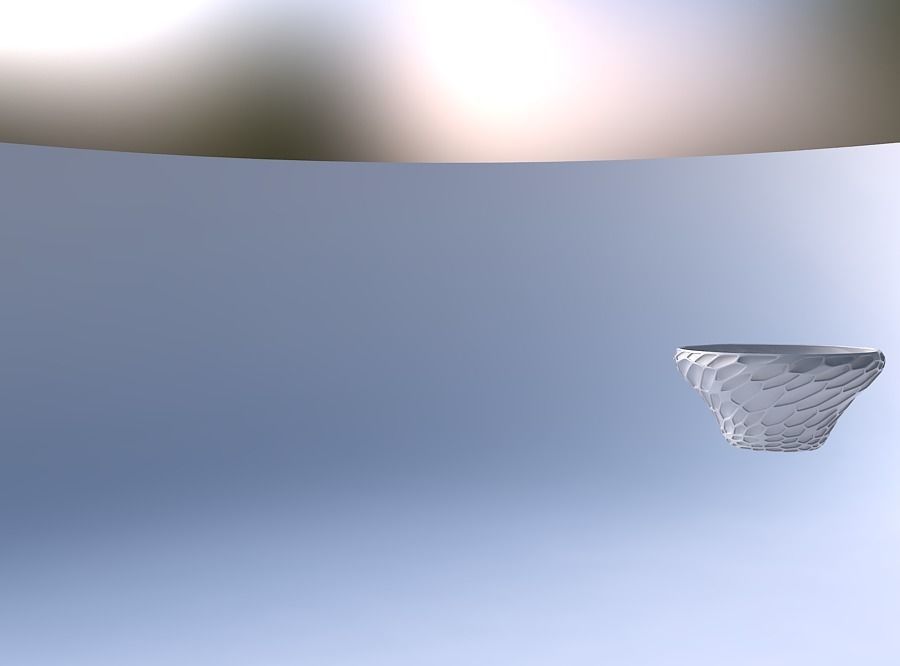 Bowl wide and twisted with organic dents with organic dents 3D print model_4