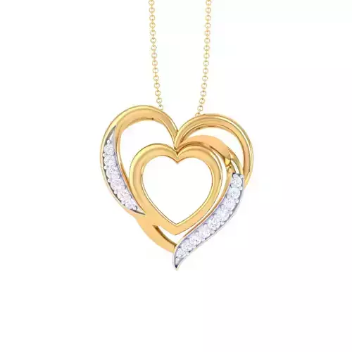 3D Printable Cad jewelry design of Lady diamond Pendant