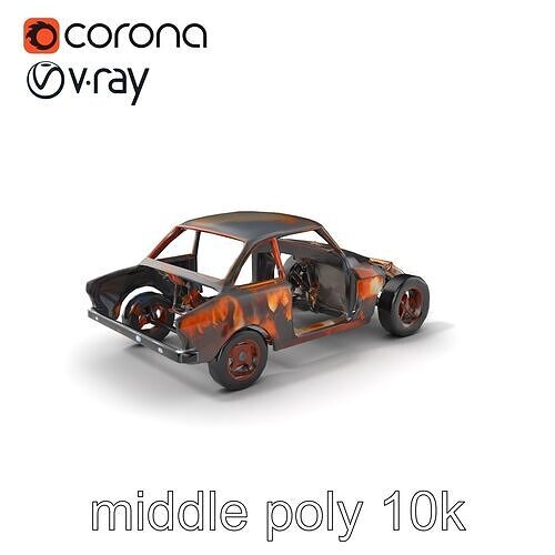 Rusted Car Frame Decay Texture model pack Low-poly 3D model
