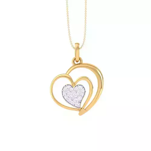 3D Printable Cad jewelry design of Lady diamond Pendant