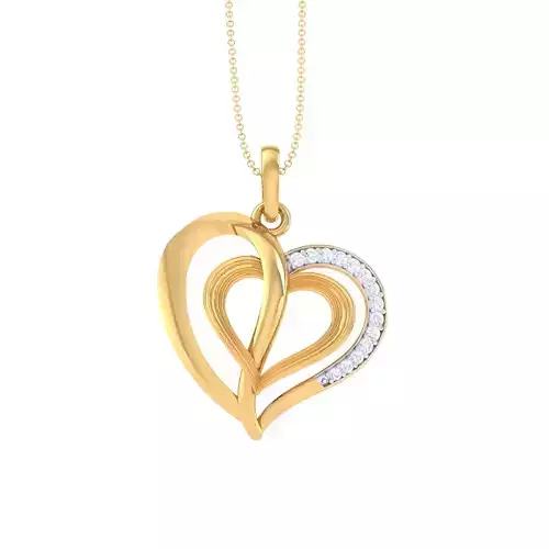 3D Printable Cad jewelry design of Lady diamond Pendant