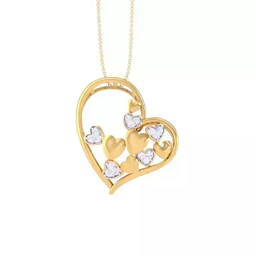 3D Printable Cad jewelry design of Lady diamond Pendant