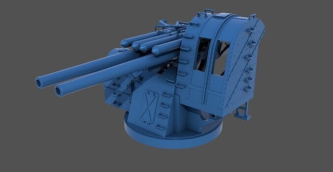 Yamato type 89 AA turret - Commercial license - 1-350 scale 3D print model