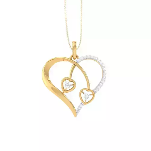 3D Printable Cad jewelry design of Lady diamond Pendant