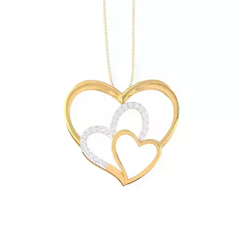 3D Printable Cad jewelry design of Lady diamond Pendant