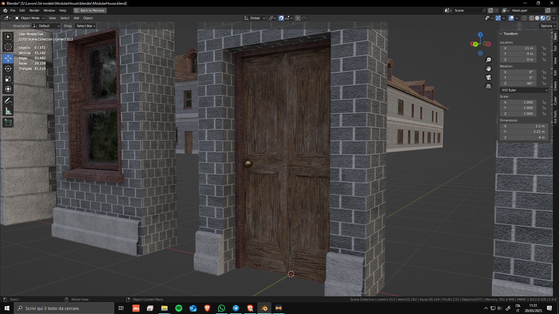 Modular House Manor Low-poly 3D model_8