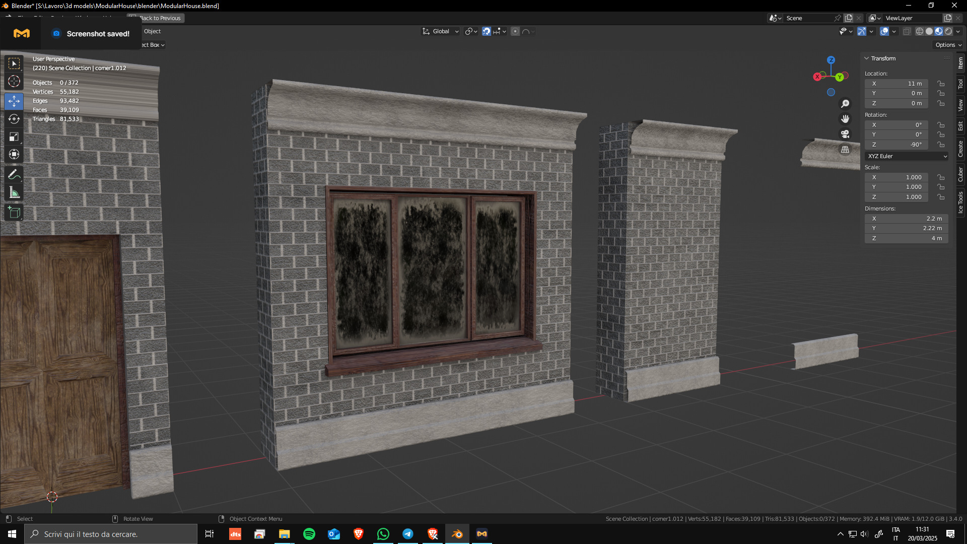 Modular House Manor Low-poly 3D model_9