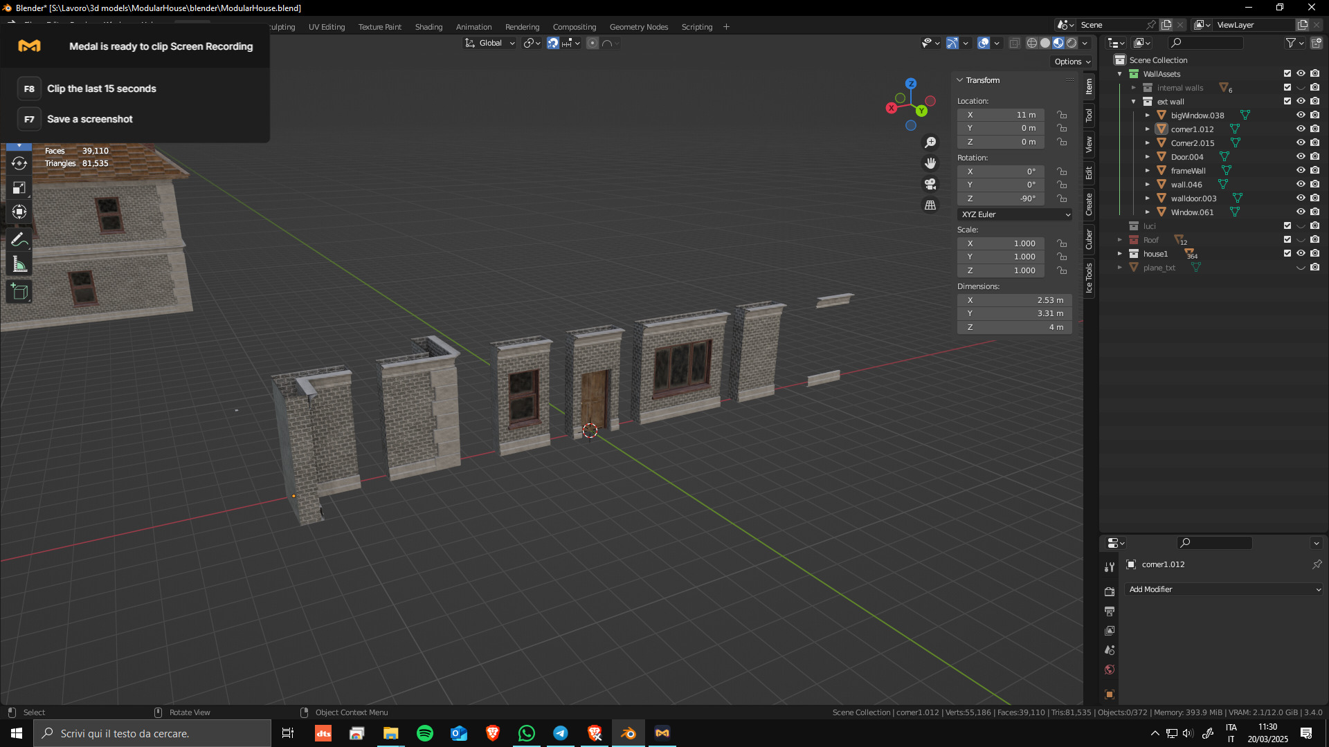 Modular House Manor Low-poly 3D model_1