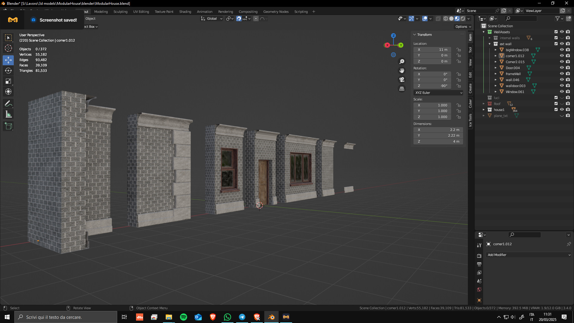 Modular House Manor Low-poly 3D model_6