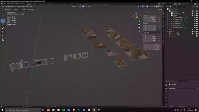 Modular House Manor  Low-poly 3D model