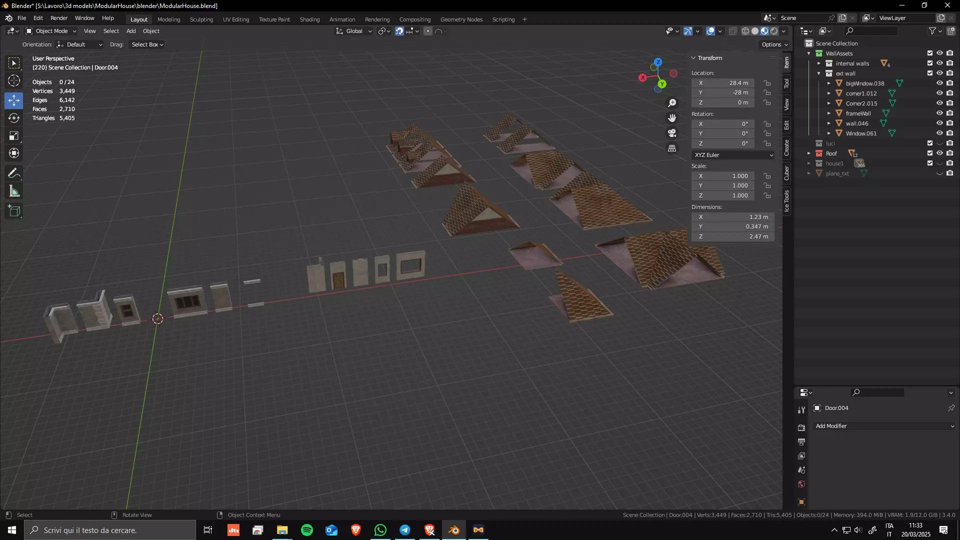 Modular House Manor Low-poly 3D model_0
