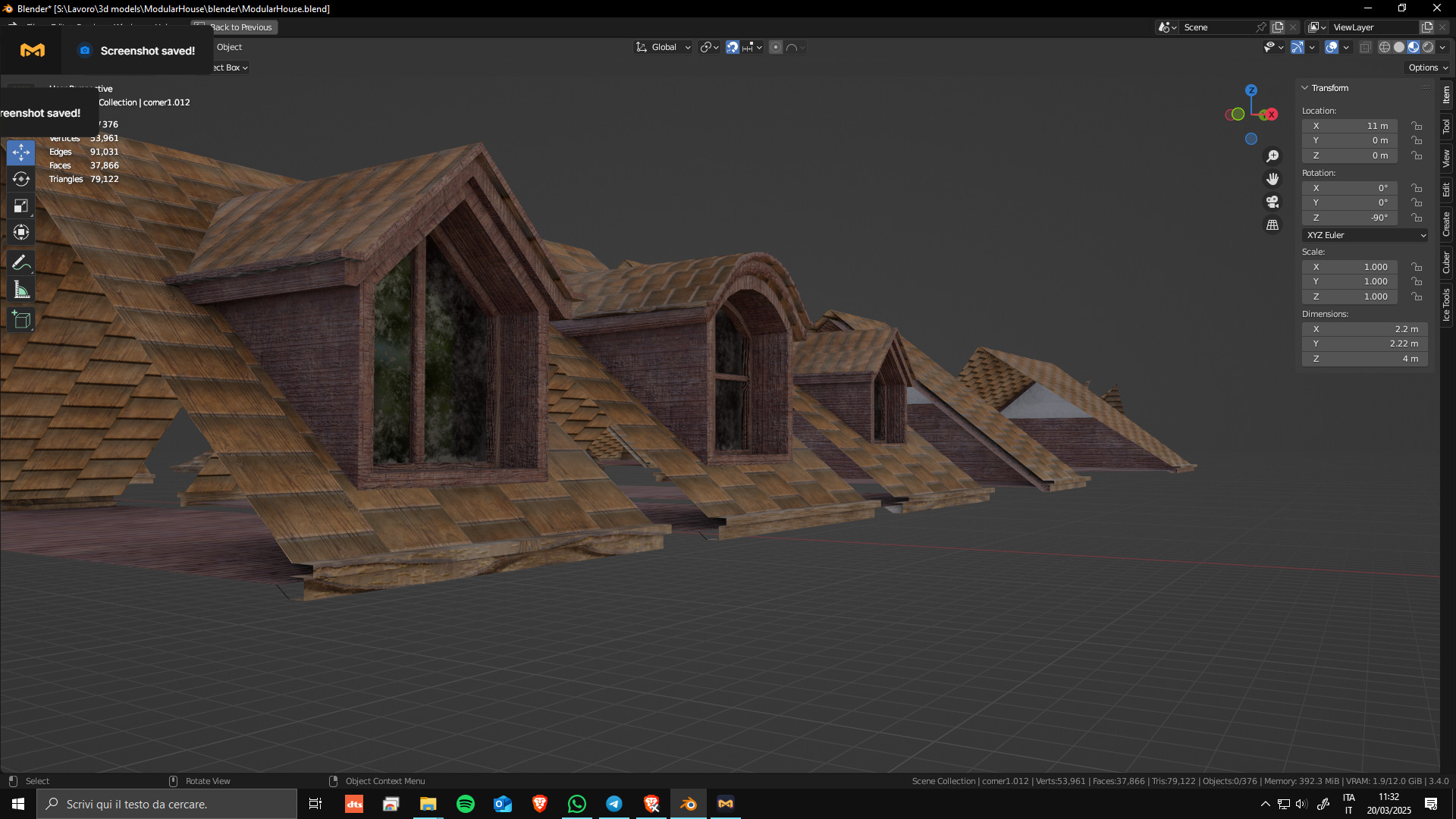 Modular House Manor Low-poly 3D model_12