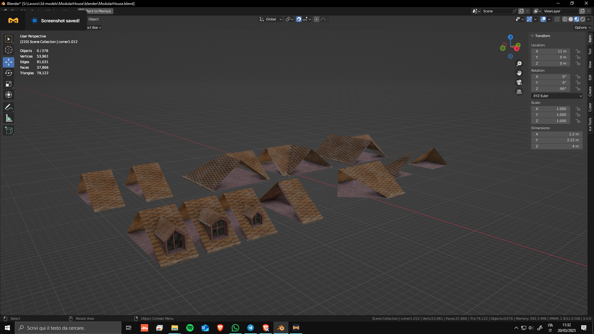 Modular House Manor Low-poly 3D model_11