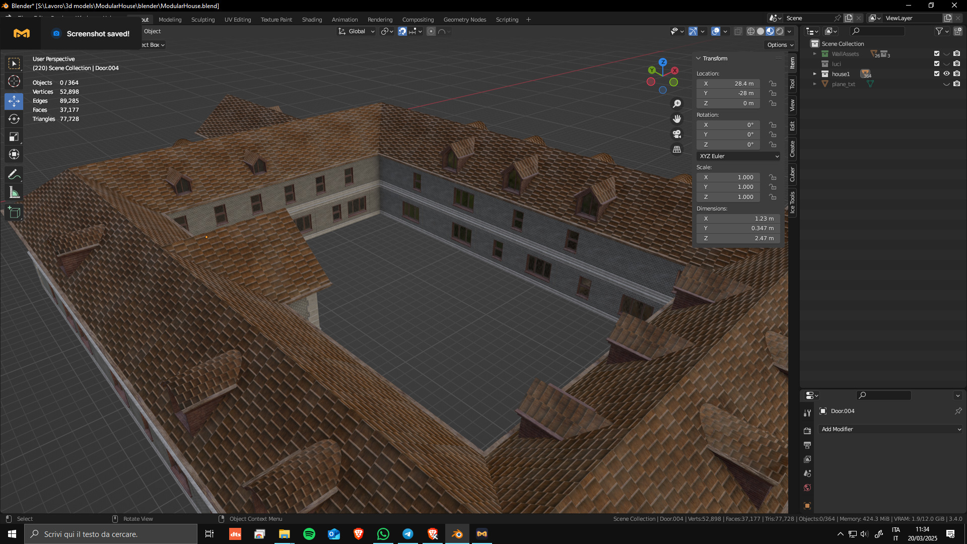 Modular House Manor Low-poly 3D model_16