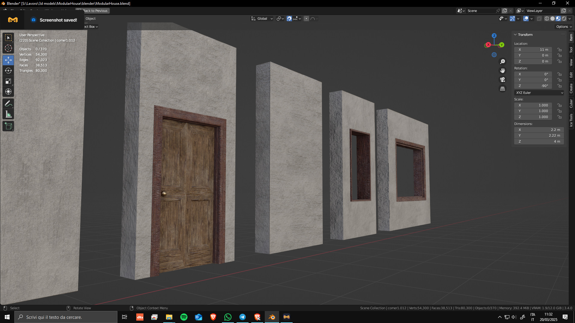 Modular House Manor Low-poly 3D model_10