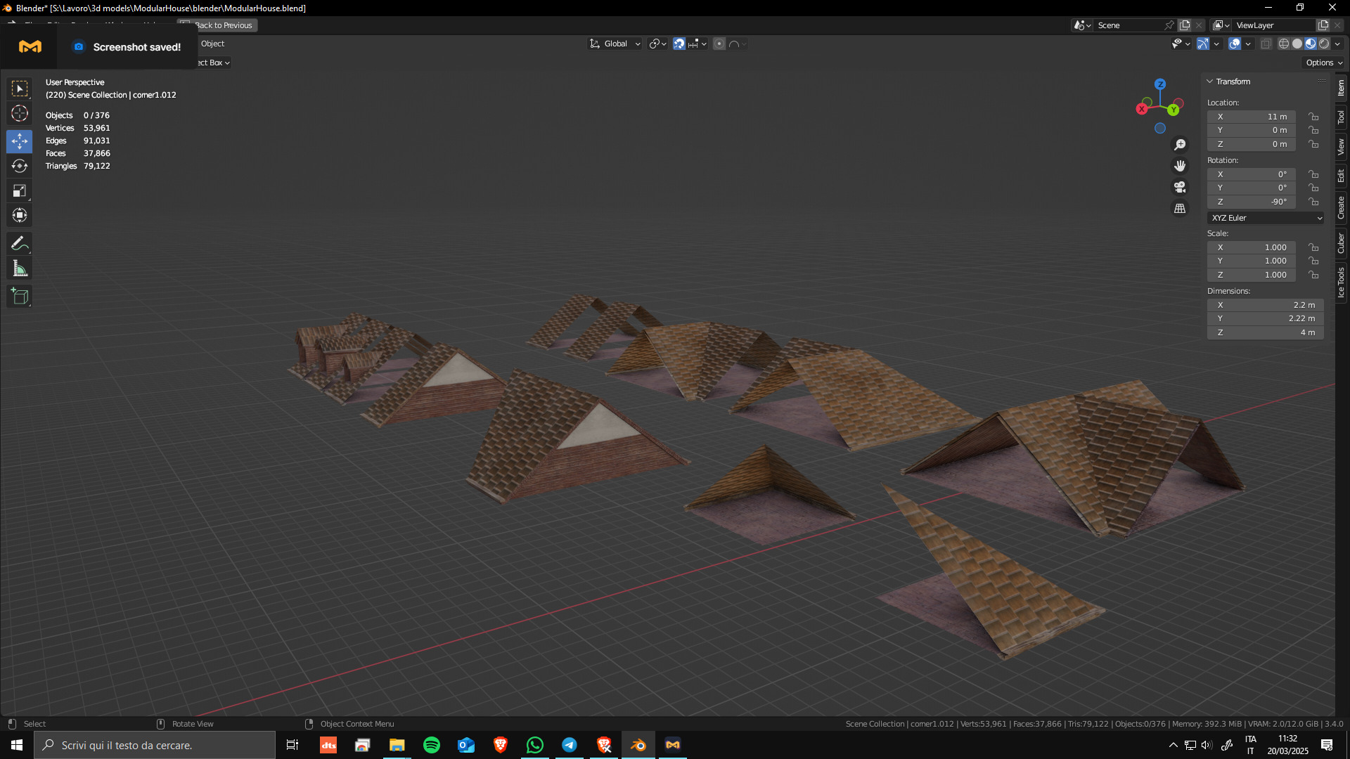 Modular House Manor Low-poly 3D model_13