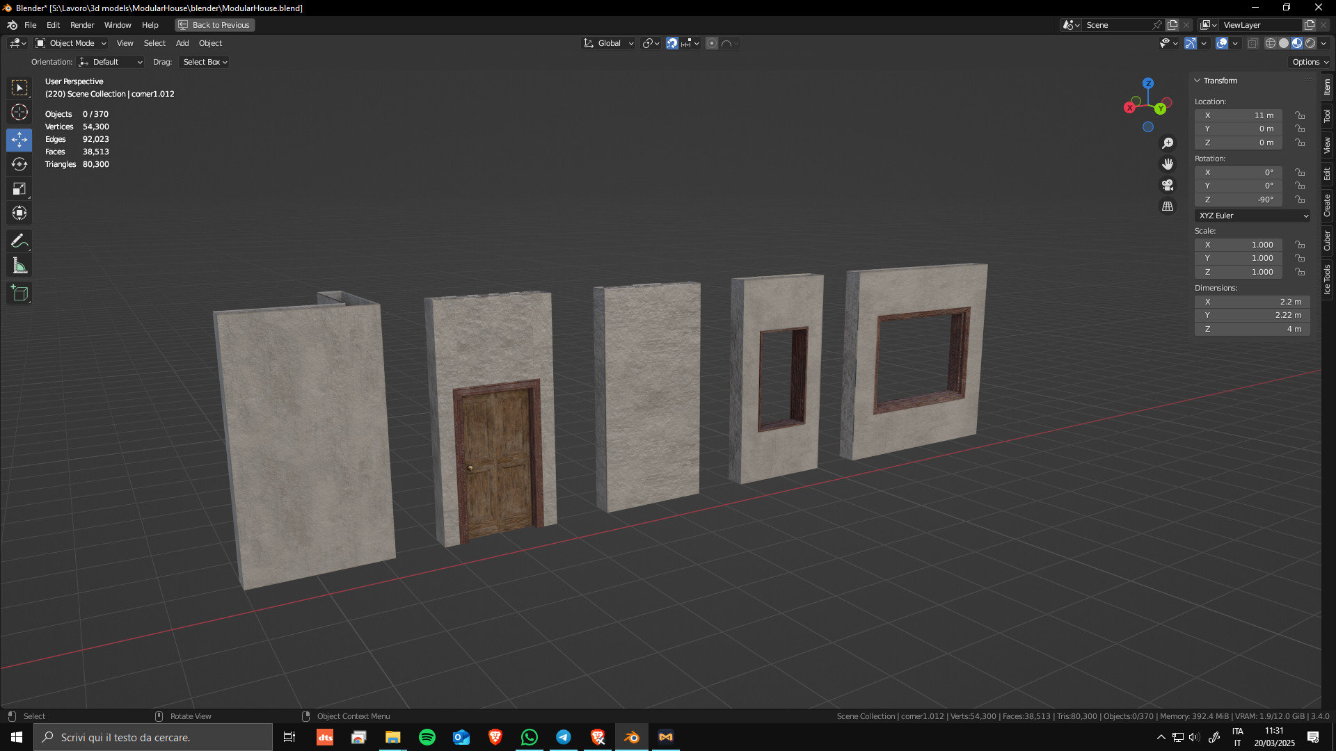 Modular House Manor Low-poly 3D model_3