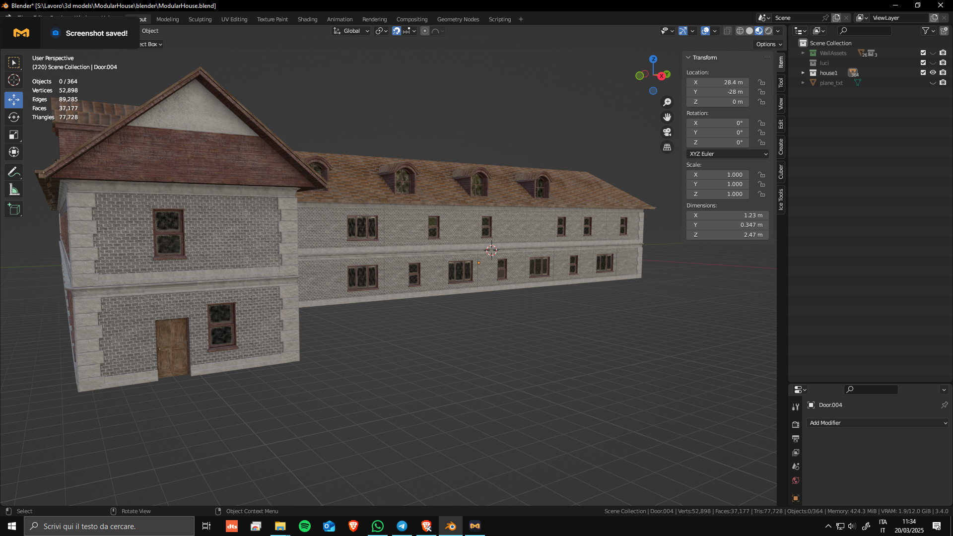 Modular House Manor Low-poly 3D model_14