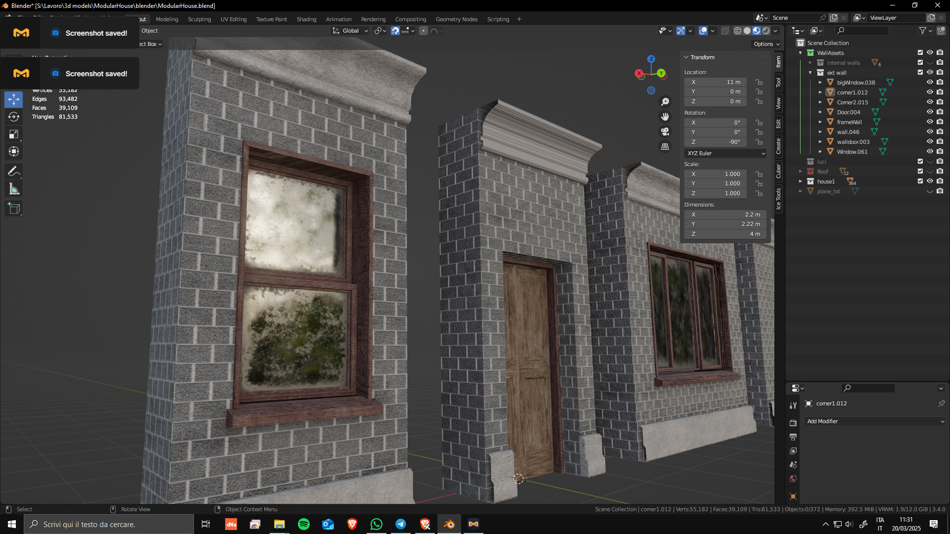 Modular House Manor Low-poly 3D model_7
