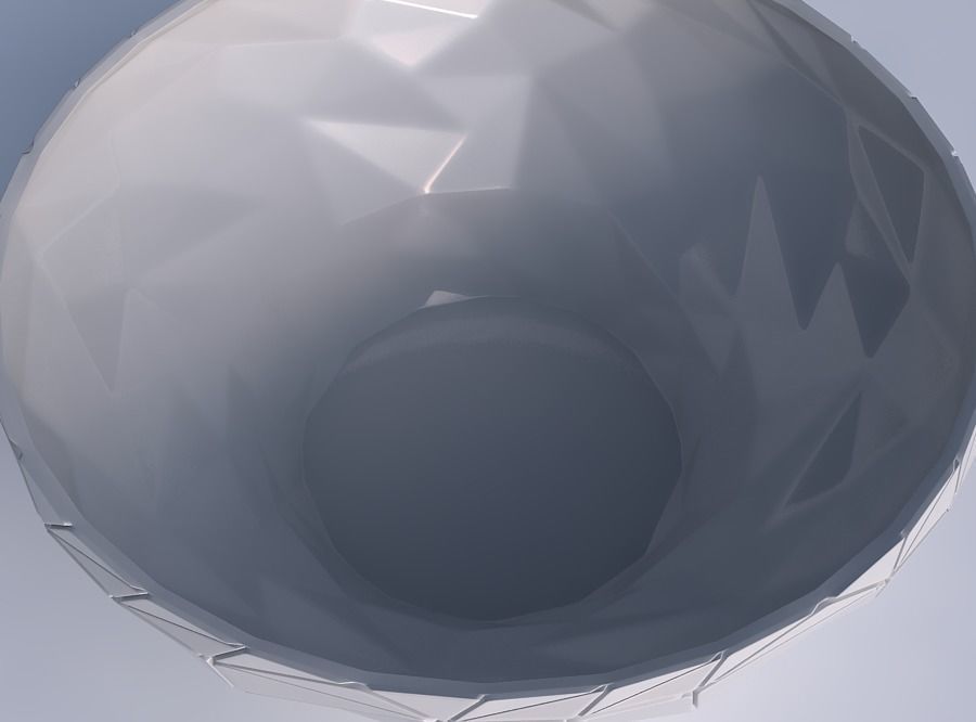 Bowl wide and twisted with random triangle plates 3D print model_1