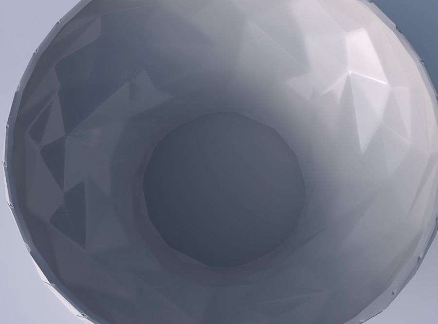 Bowl wide and twisted with random triangle plates 3D print model_2