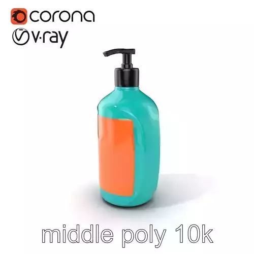 Chic Teal Shampoo Bottle Geometry model pack