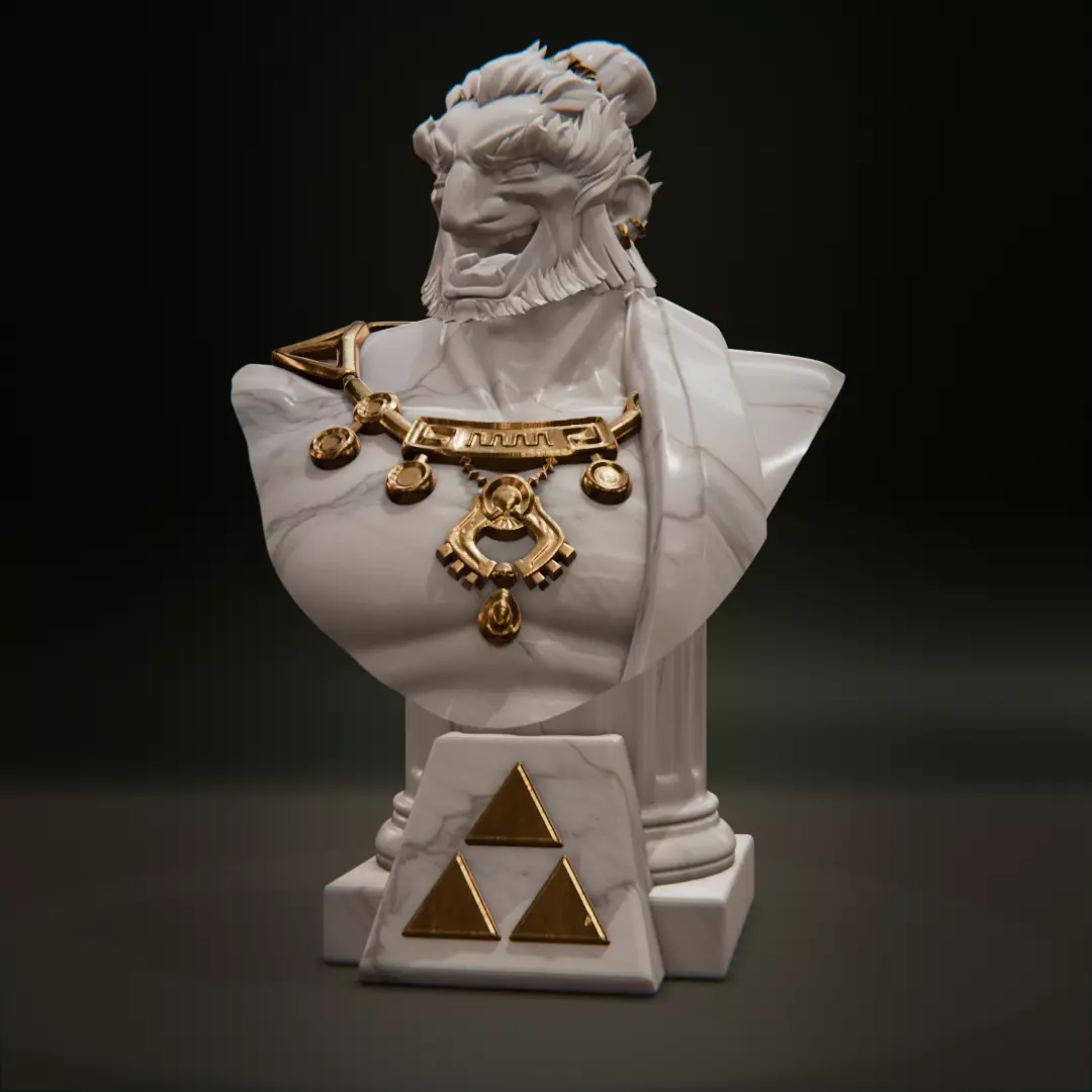 TOTK - Ganondorf bust 3D print model_11