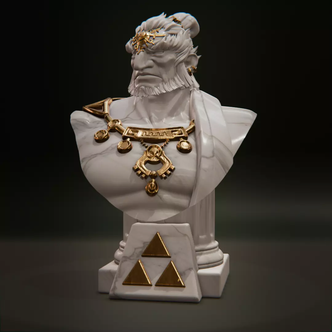 TOTK - Ganondorf bust 3D print model_6