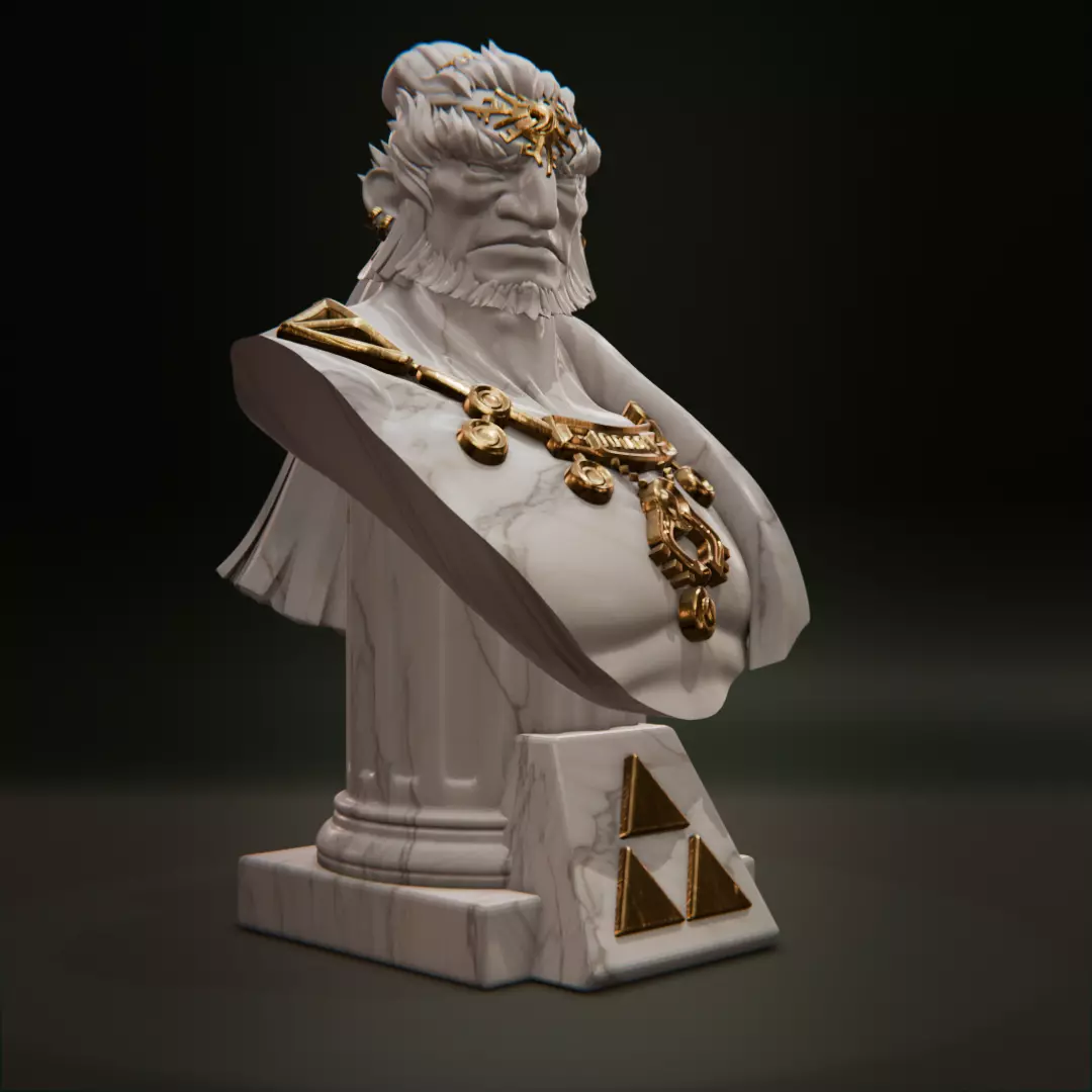 TOTK - Ganondorf bust 3D print model_3