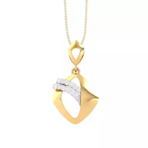 3D Printable Cad jewelry design of Lady diamond Pendant
