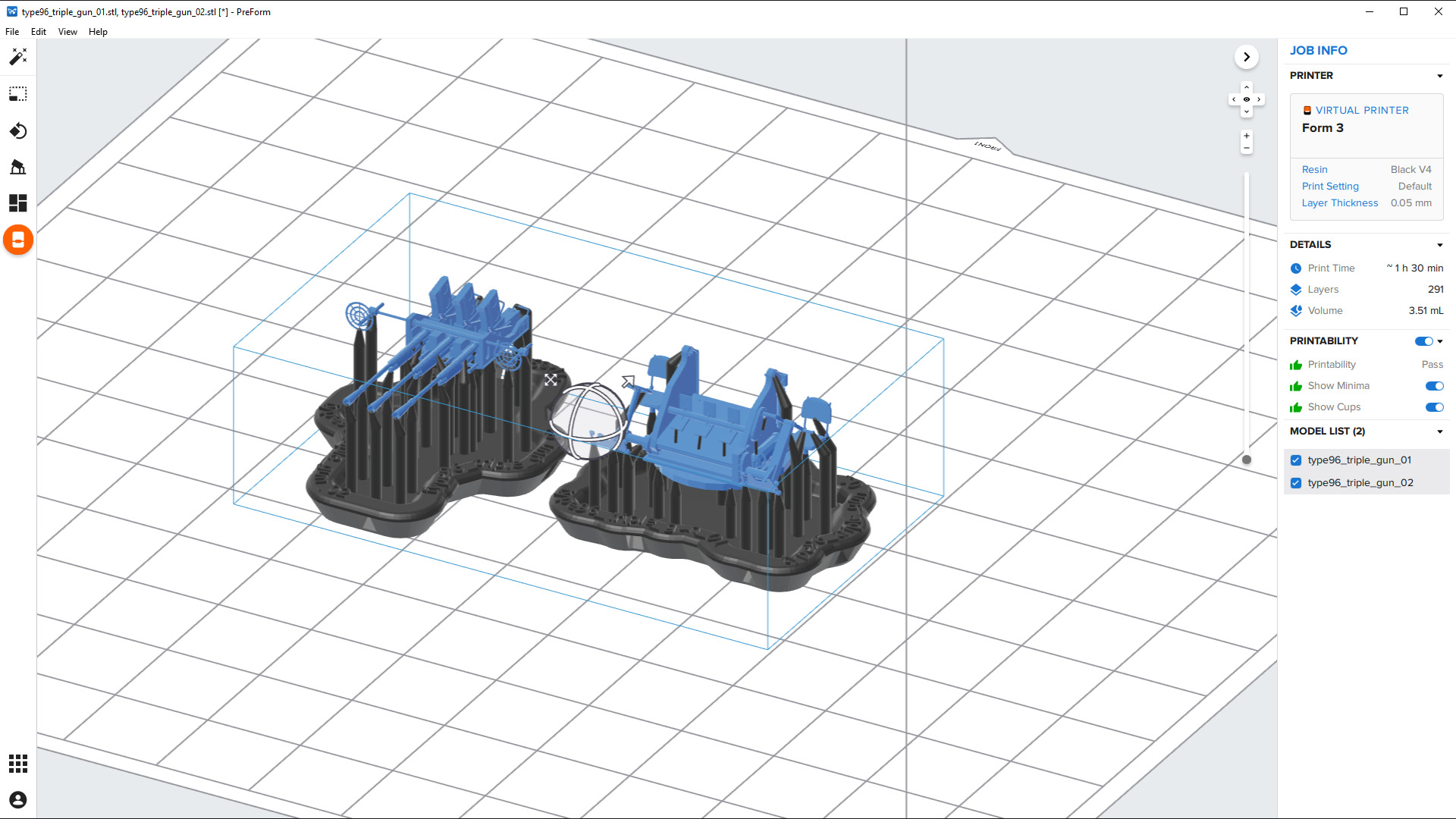 Type 96 25mm triple mount - Commercial license - 1-100 scale 3D print model_7