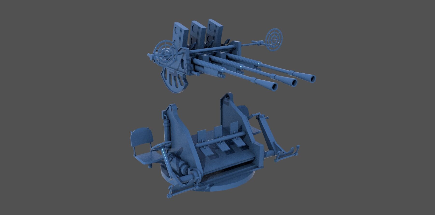 Type 96 25mm triple mount - Commercial license - 1-100 scale 3D print model_4