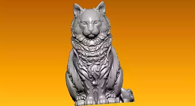 Queen cat sitting - decor- 3D print