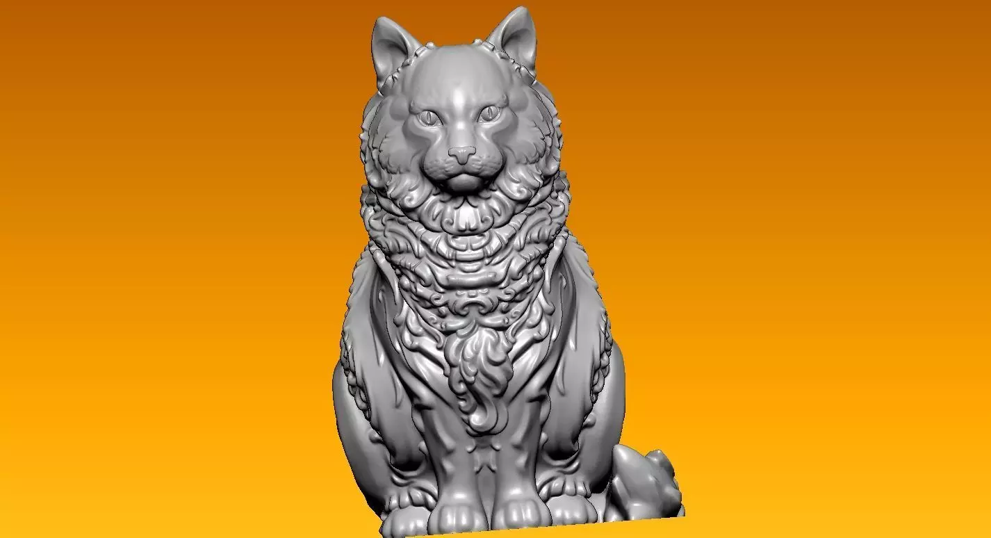 Queen cat sitting - decor- 3D print 3D print model