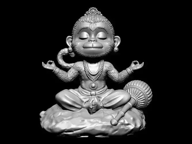 Maruti Hindu god Hanuman Statue ready 3d print stl model