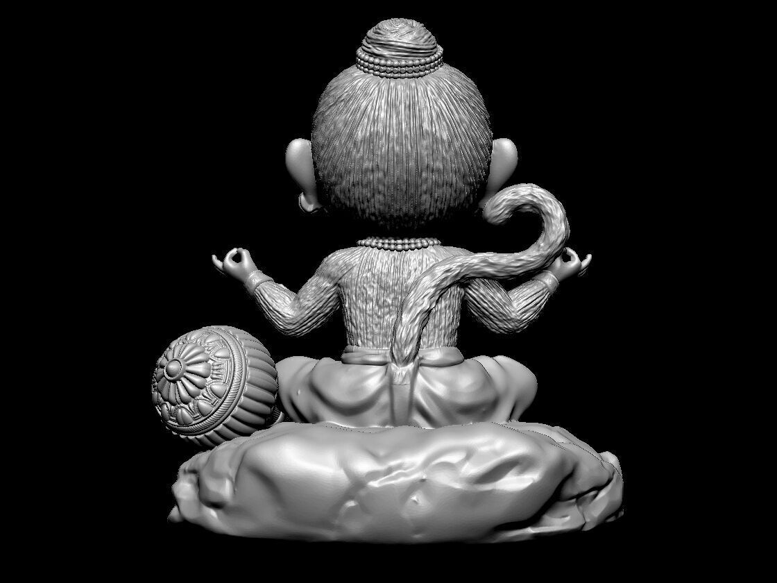 Maruti Hindu god Hanuman Statue ready 3d print stl model 3D print model_1