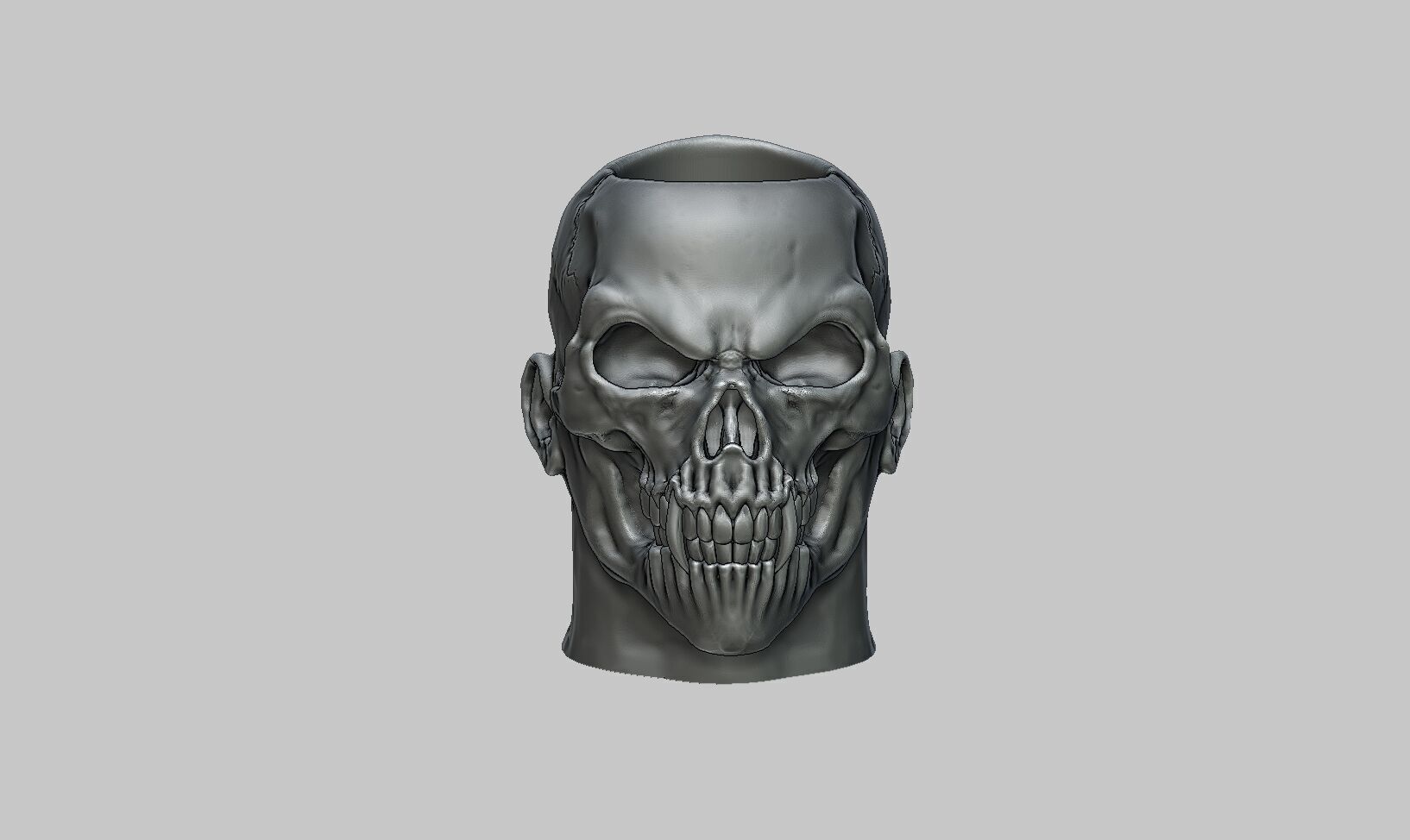 Skull pen holder Cyborg pen holder 3D print model_9